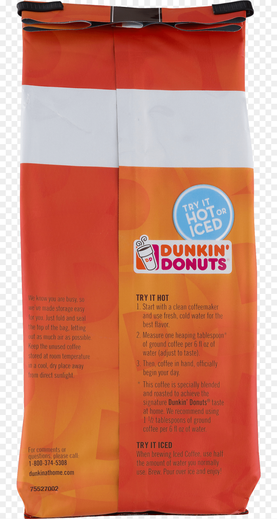 Donuts Original Blend Medium Roast Ground Coffee Dunkin Donuts, Advertisement, Book, Publication, Powder Free Transparent Png