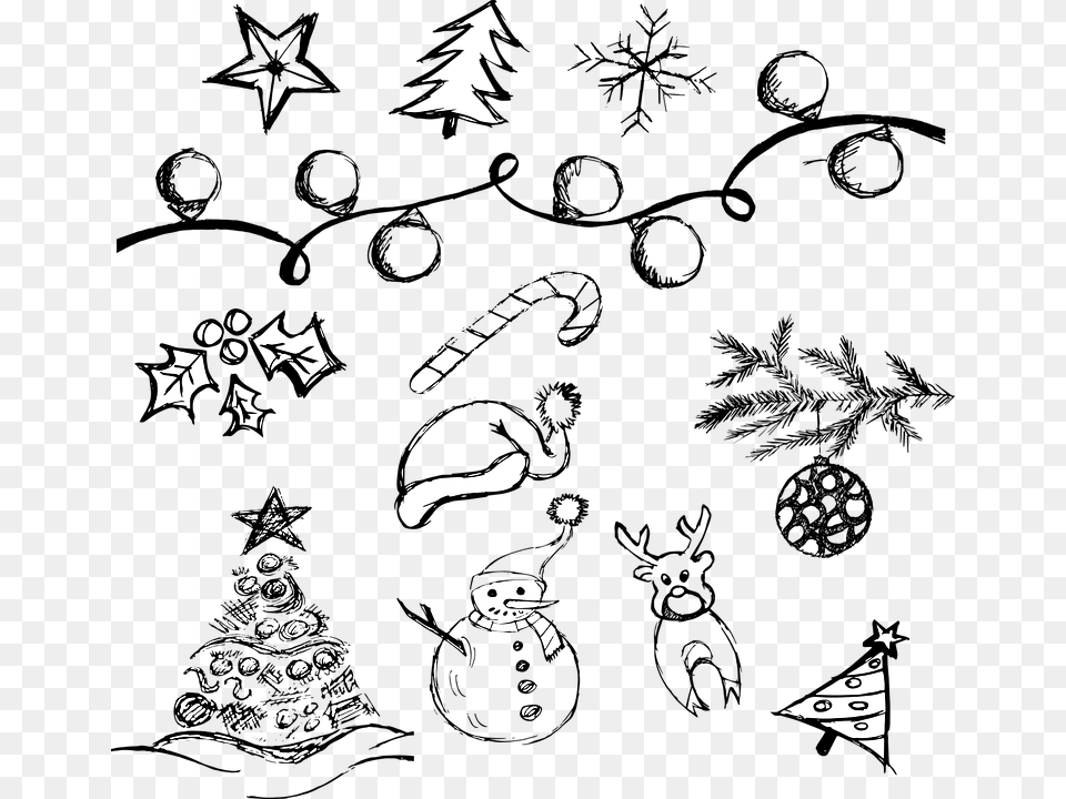 Doodle Christmas, Silhouette, Book, Publication, Comics Free Png