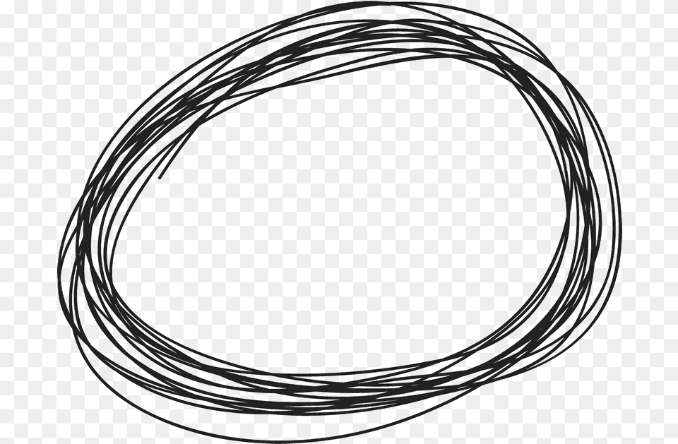 Doodle Circle White, Wire Free Png