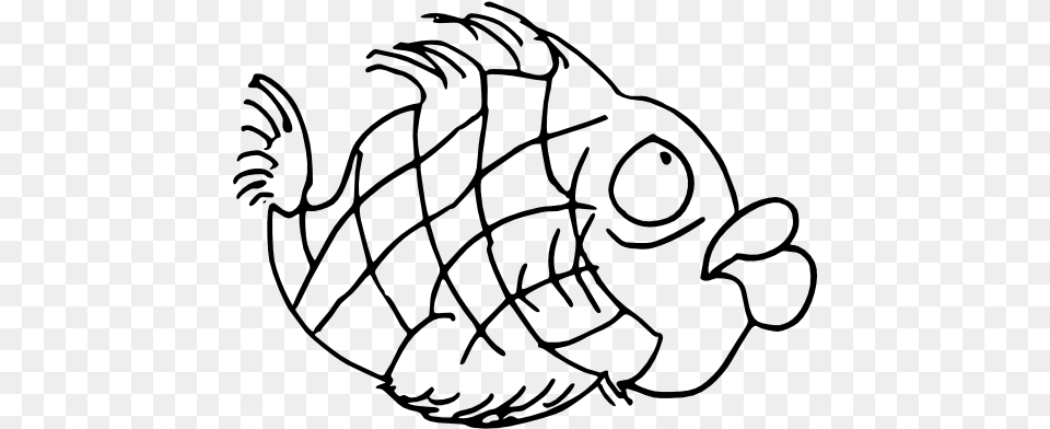 Doodle Fish Black White Line Art 555px Fathers Day Coloring Pages Fish, Gray Free Png Download