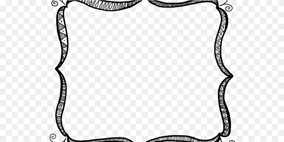 Doodle Frame Cliparts Melonheadz Border Black And White, Cutlery, Lighting Png Image