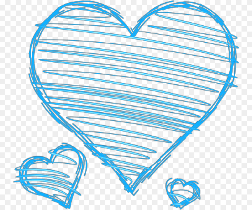 Doodle Hearts Cute Blue Heart, Light Free Transparent Png