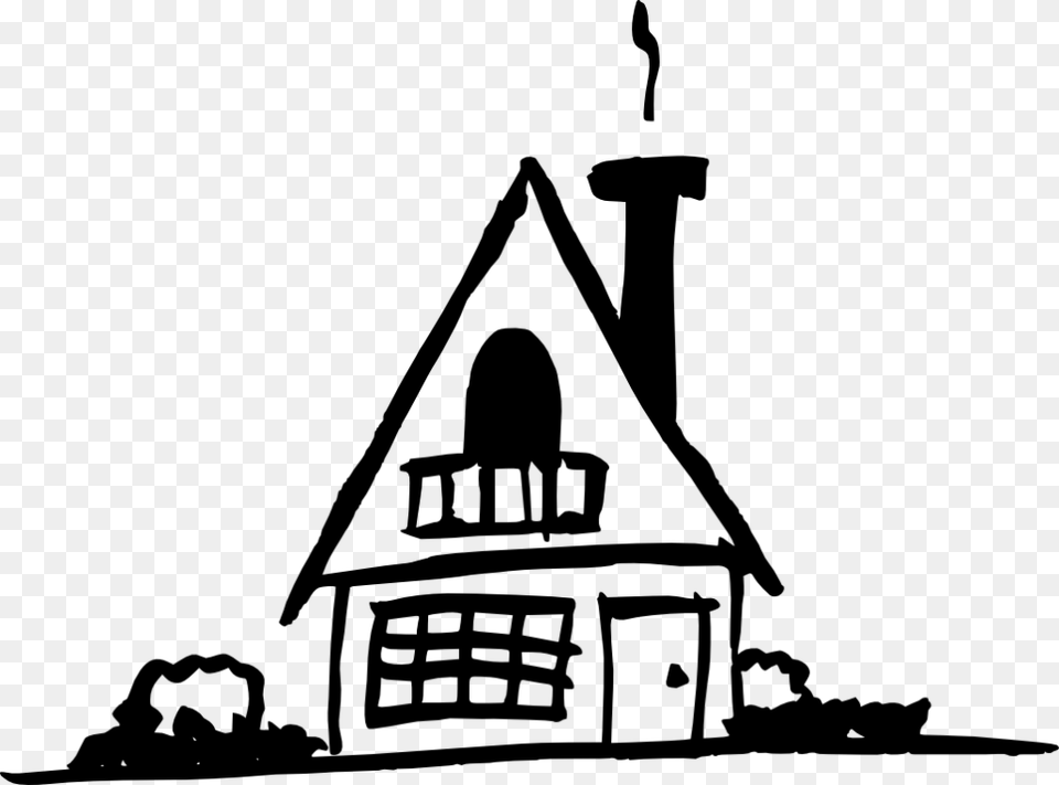Doodle House Plan, Gray Free Transparent Png