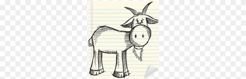 Doodle Sketch Goat Vector Illustration Sticker Pixers Goat Doodle, Art, Drawing, Animal, Elephant Free Transparent Png