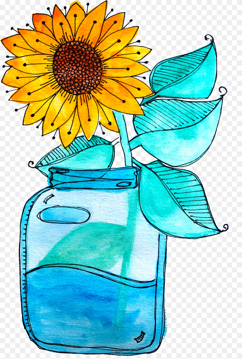 Doodle Watercolor Painting Png Image