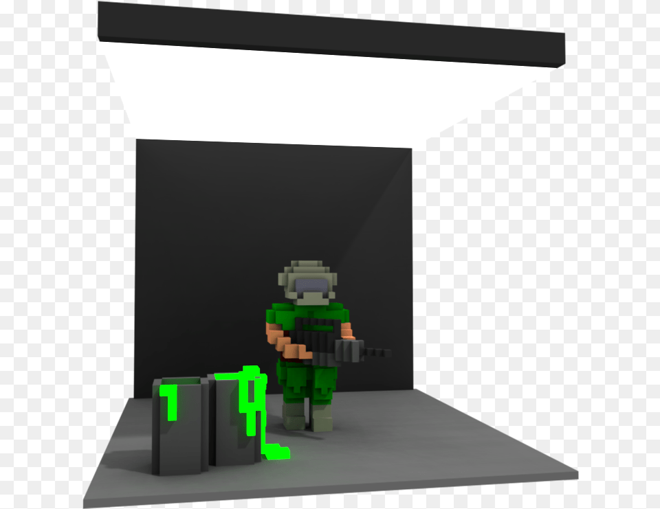 Doom Guy Voxel, Green, Lighting, Toy, Electronics Free Png Download