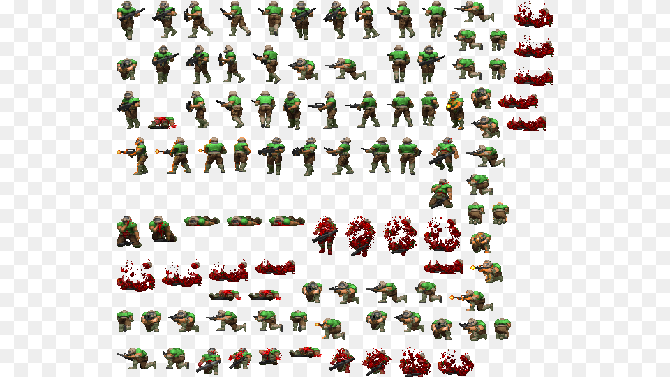 Doom Sprites, People, Person, Art, Collage Free Png Download
