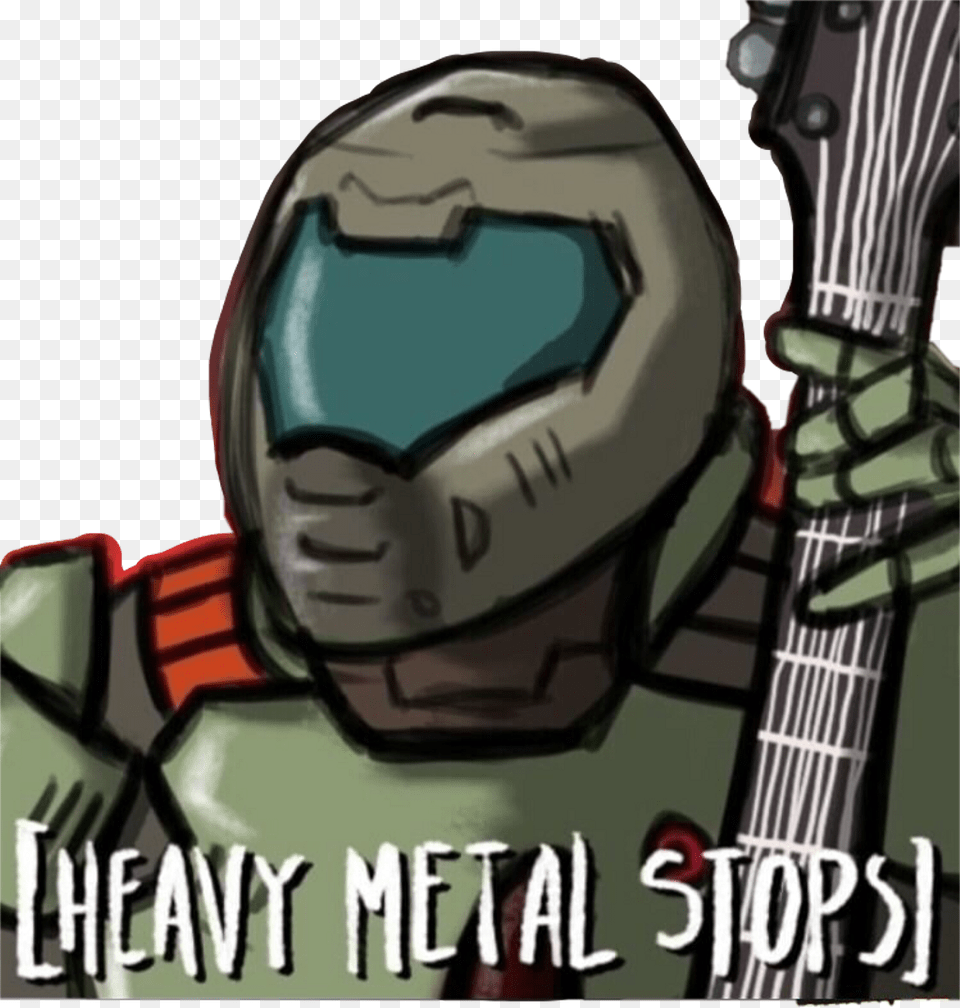 Doomguy Sticker Doom Heavy Metal Stops, Helmet, Guitar, Musical Instrument, Adult Free Transparent Png