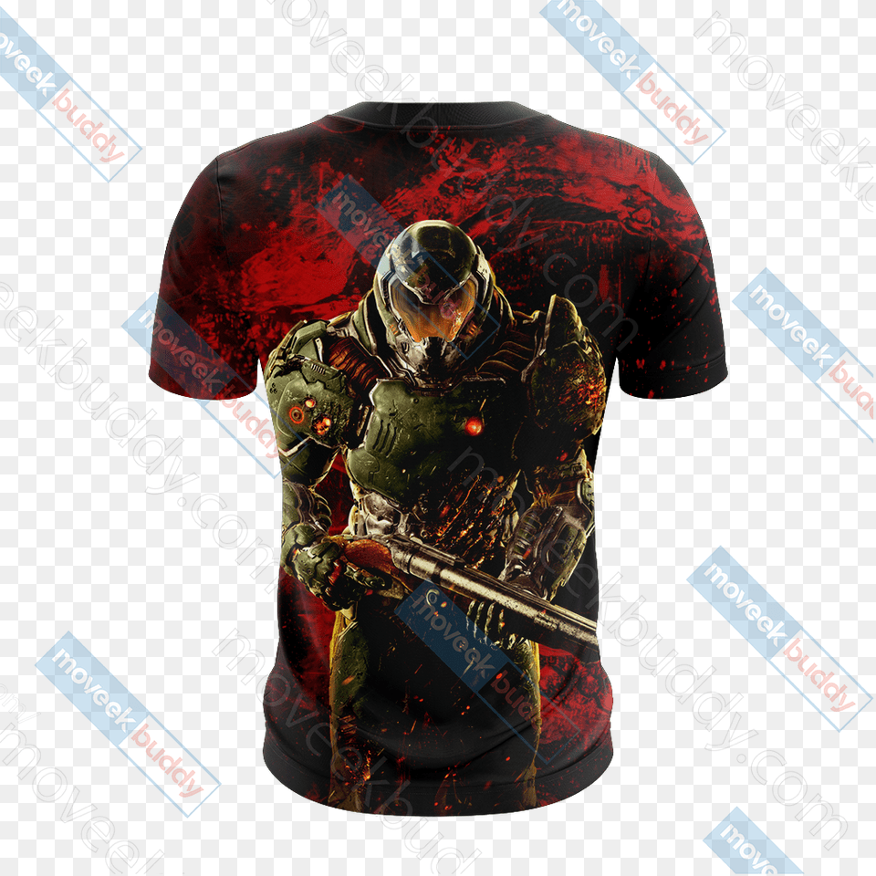 Doomguy Unisex 3d T Shirt Doom 2016, Adult, Male, Man, Person Free Transparent Png