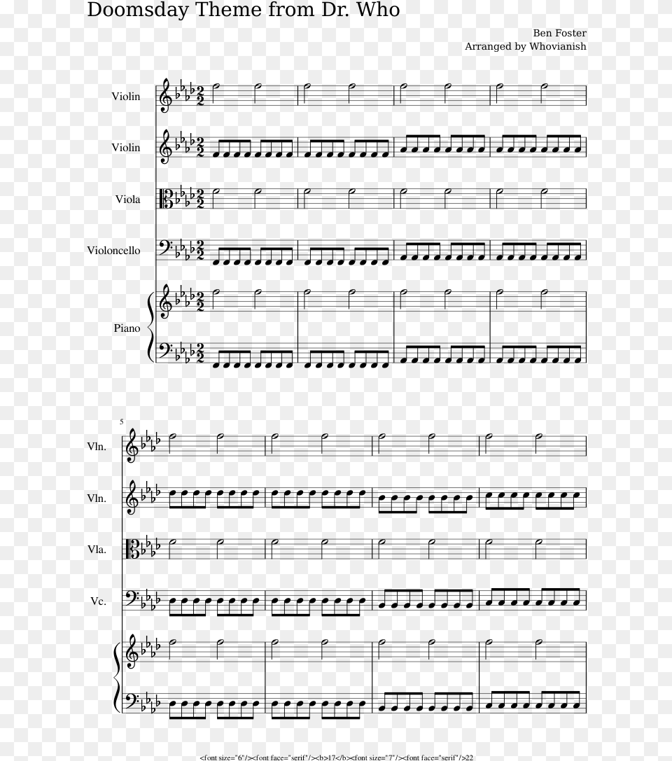 Doomsday Theme From Dr Concertino In F Sharp For Two Oboes, Gray Free Png