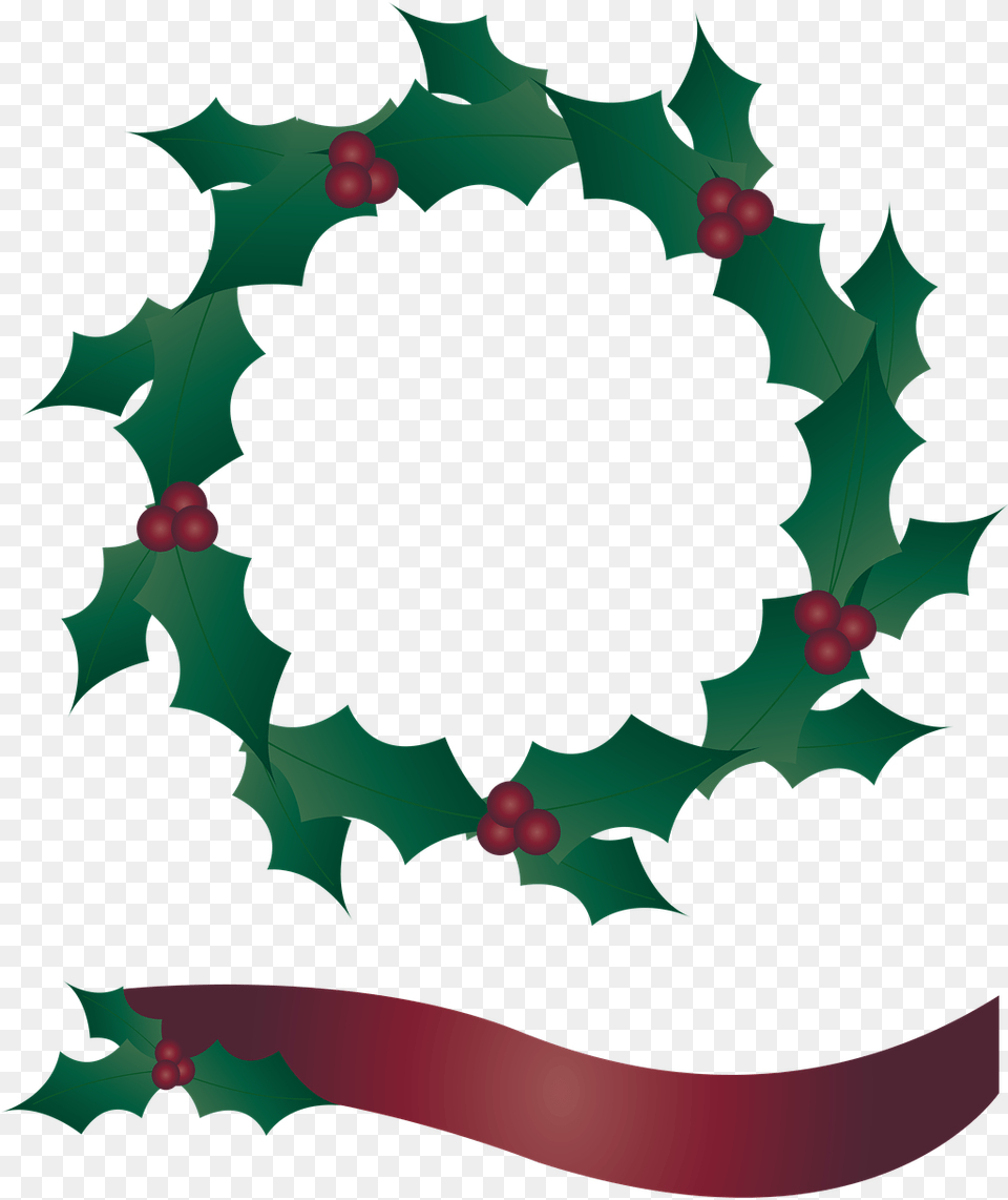 Door Clipart Xmas Holly Wreath, Plant, Pattern, Leaf, Accessories Png Image