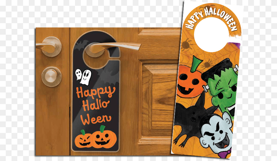 Door Hangers Halloween, Face, Head, Person, Advertisement Free Png Download