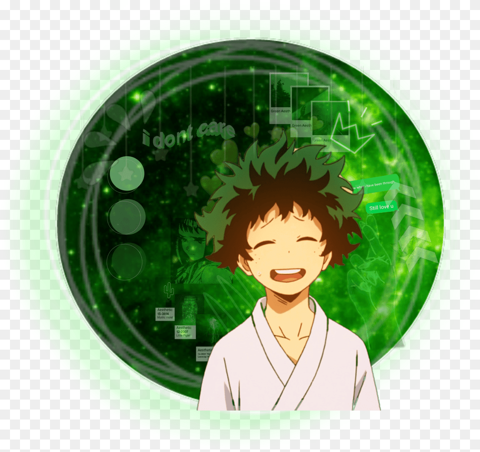 Doortje Digidt Aesthetic Anime Pfp Circle 100 Pfp Circle Deku Pfp Aesthetic, Photography, Green, Adult, Person Png