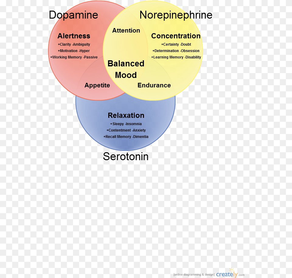 Dopamine Norepinephrine Serotonin Serotonin Norepinephrine Dopamine Venn Diagram, Disk, Venn Diagram Free Png Download