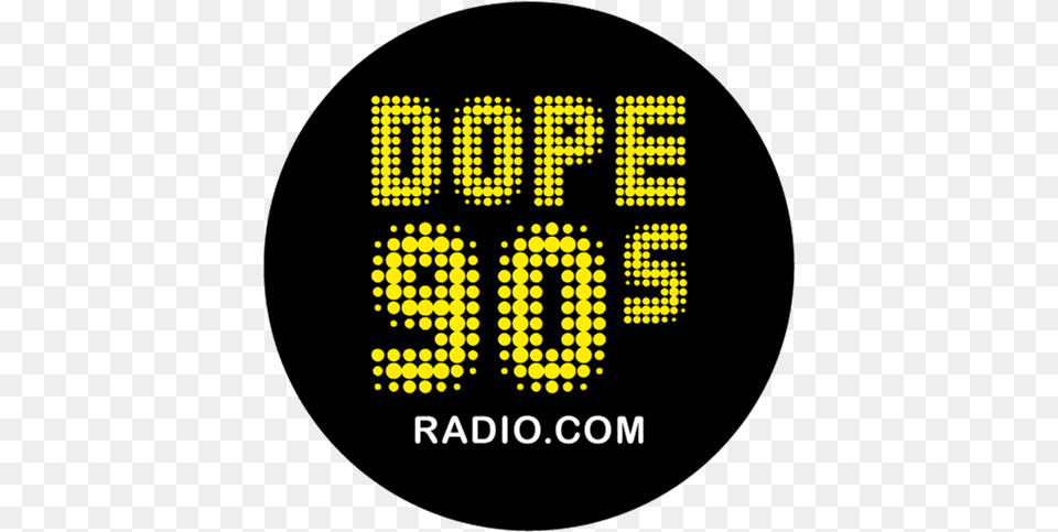 Dope 90s Radio Circle, Scoreboard, Symbol, Text, Clock Png