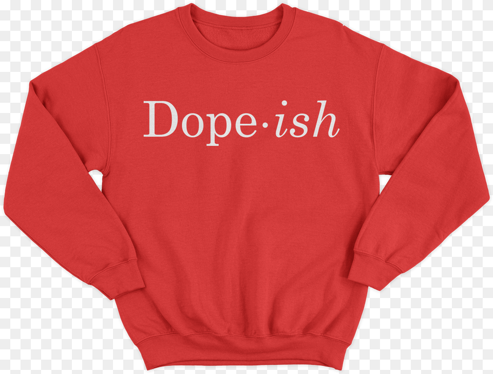 Dope Ish Crewneck Redwhite Sweater, Clothing, Knitwear, Sweatshirt, Hoodie Free Png