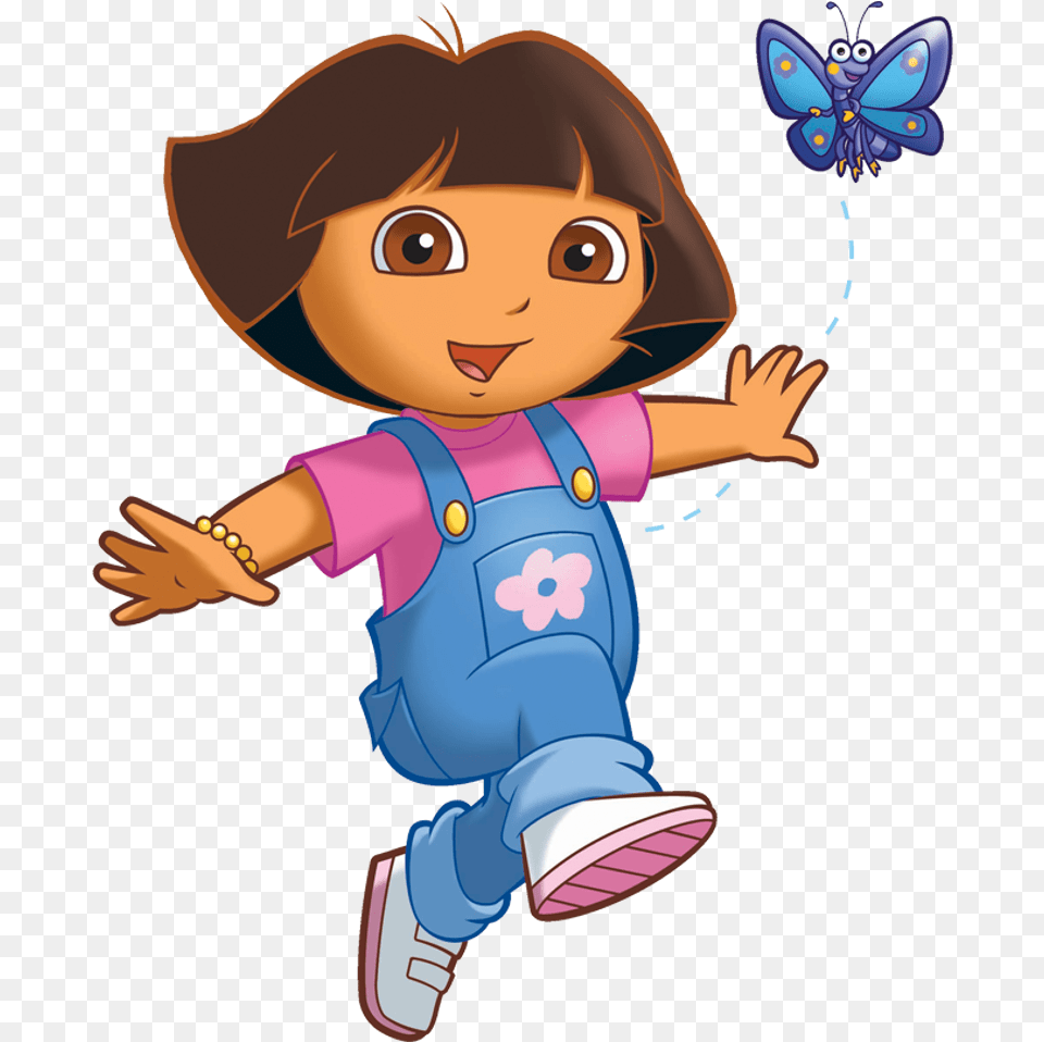 Dora Cartoon Butterfly, Baby, Person, Face, Head Png Image