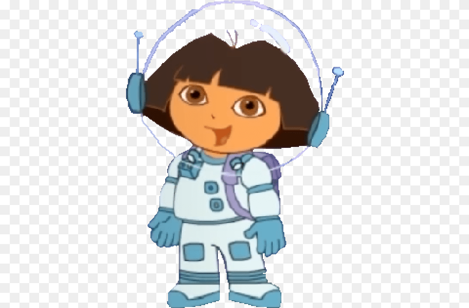 Dora In Her Spacesuit The Explorer Blueu0027s Clues Fictional Character, Baby, Person, Face, Head Png