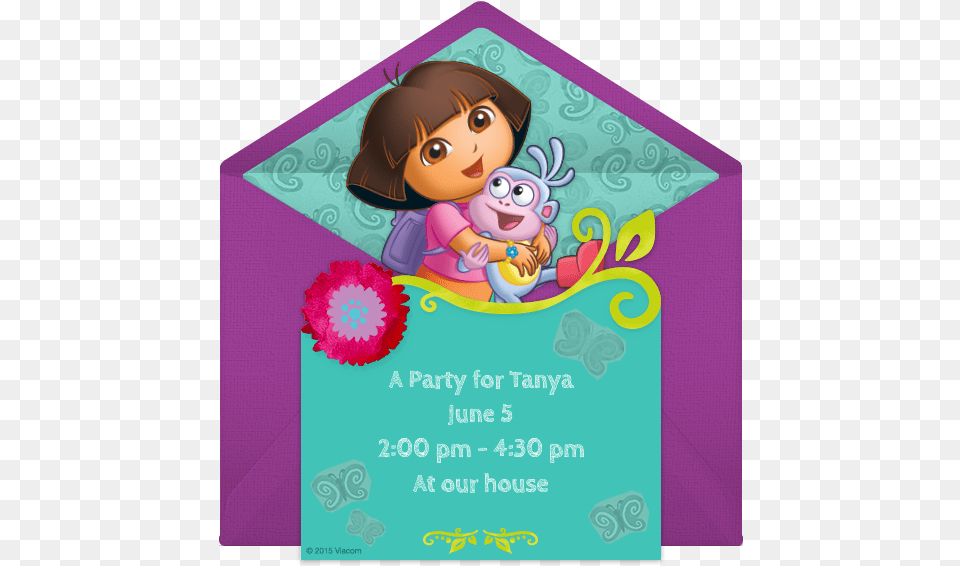 Dora Invitation Card Birthday Party, Advertisement, Mail, Poster, Greeting Card Free Transparent Png