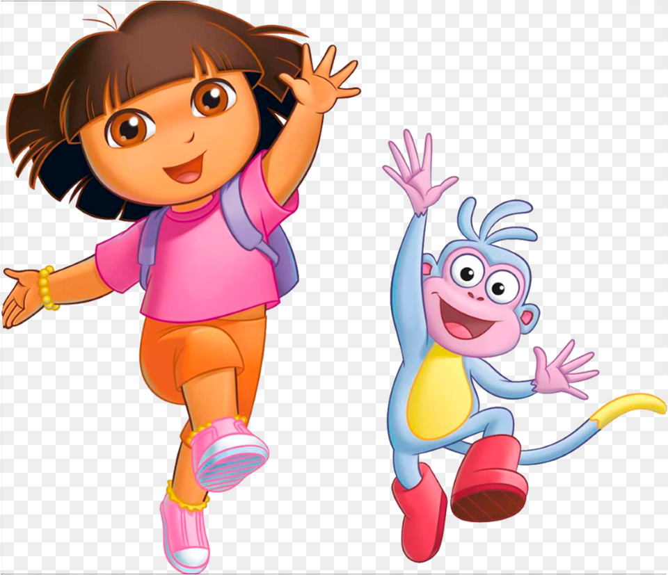 Dora The Explorer And Monkey, Baby, Person, Book, Comics Png