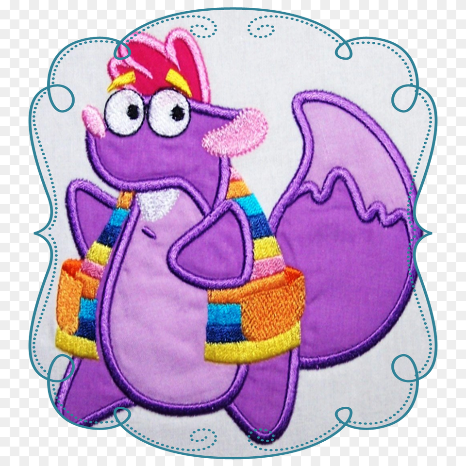 Dora The Explorer Applique, Pattern, Purple, Embroidery, Stitch Png Image