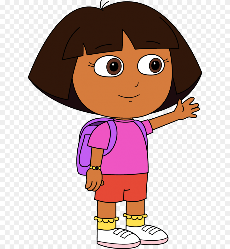 Dora The Explorer Art Style Hd Download Dora Baby, Person, Cartoon, Book Free Transparent Png