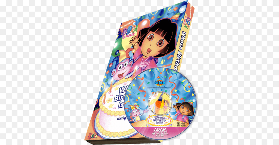 Dora The Explorer Kids Photo Personalized Dvd, Disk, Birthday Cake, Cake, Cream Png Image