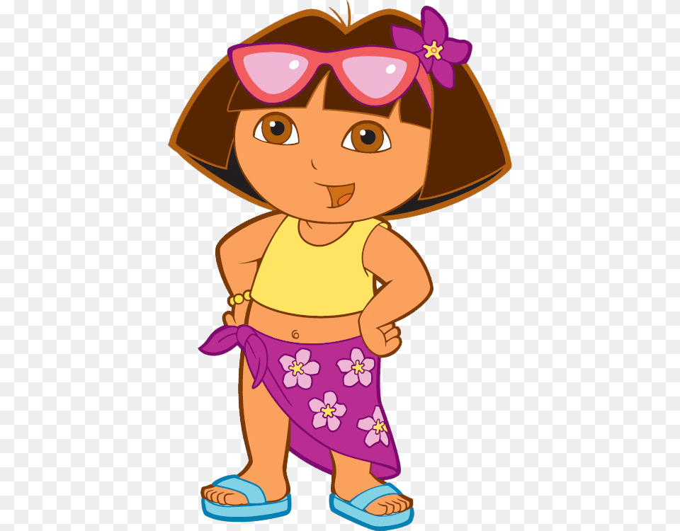 Dora The Explorer Pack Dora The Explorer On The Beach, Cartoon, Baby, Person, Face Free Png