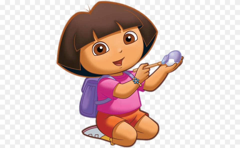 Dora The Explorer Sitting, Cutlery, Spoon, Baby, Person Free Png