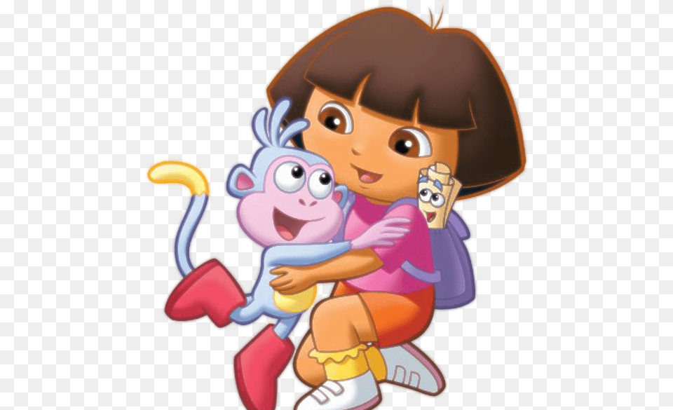 Dora The Explorer With Boots Dora And Boots Hug, Baby, Person Free Png