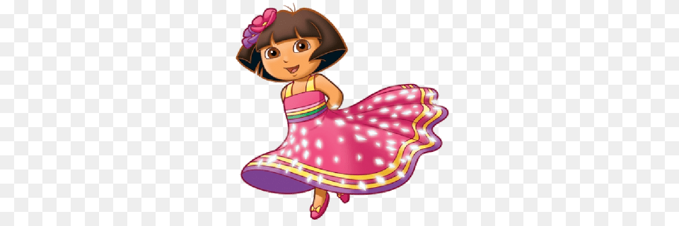 Dora Wearing Red Polka Dot Dress Dora Birthday Party, Doll, Toy, Baby, Person Free Png Download