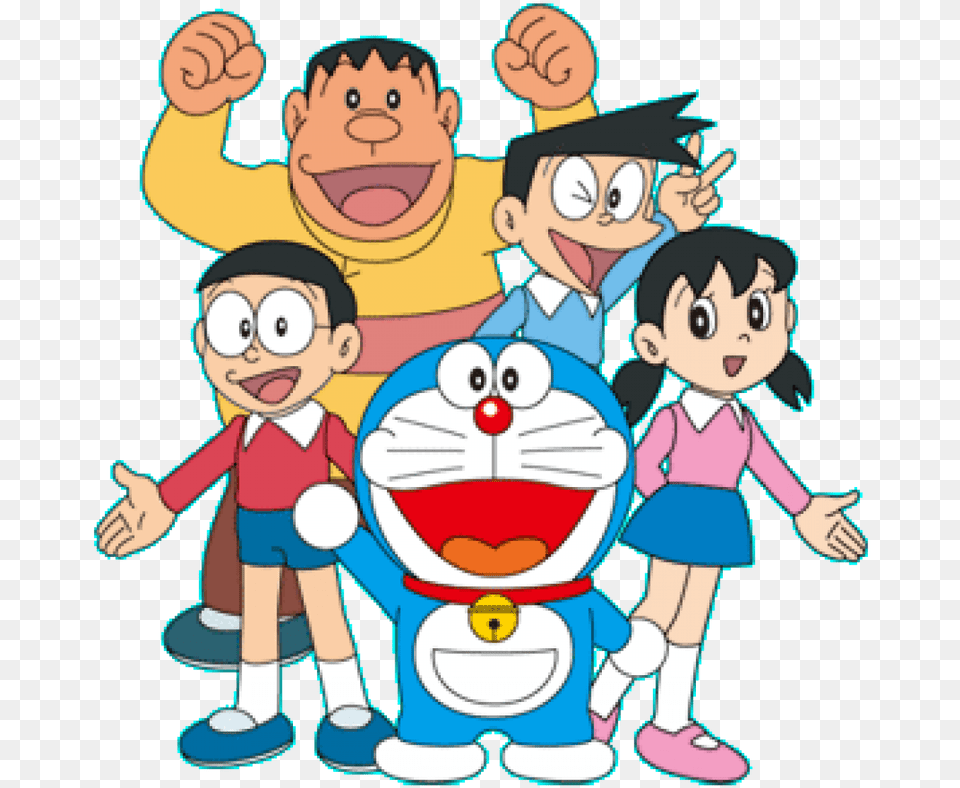 Doraemon 3d Wallpapers 2015 Source Drawing Of Doraemon And Friends, Baby, Person, Face, Head Free Png
