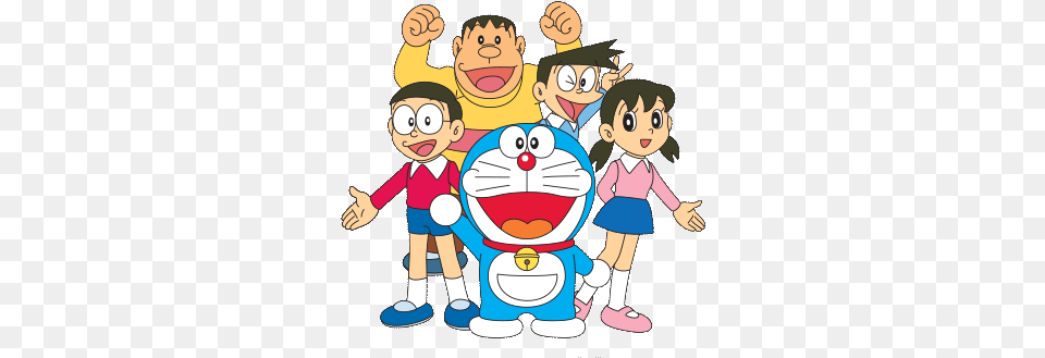 Doraemon Arabic Drawing Of Doraemon Family, Baby, Person, Face, Head Png Image