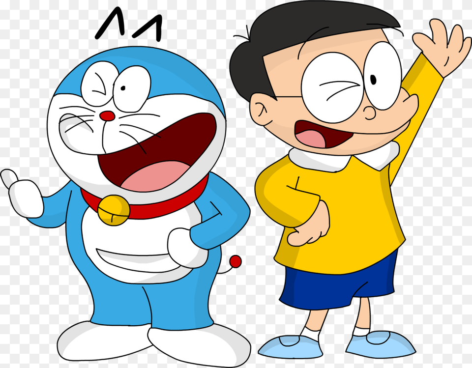 Doraemon Drawing Friends Friendship Doraemon And Nobita, Baby, Person, Cartoon, Face Free Png Download
