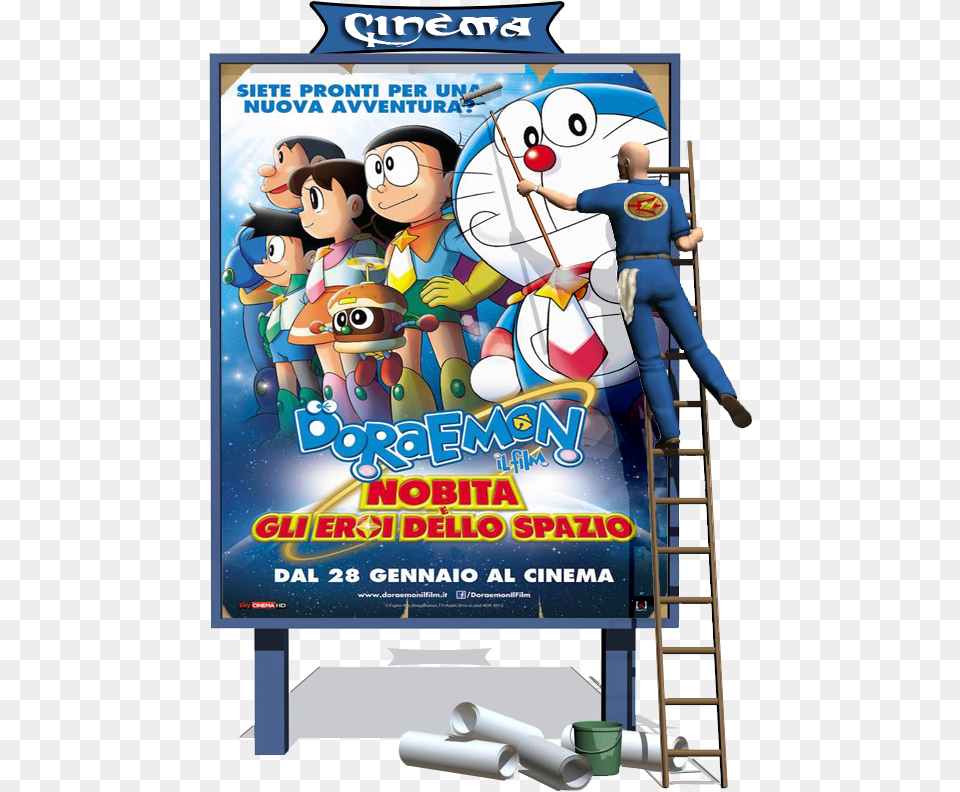 Doraemon Movie 2016 Nobita Dan Kelahiran Jepang Subtitle Hustle I Signori Della Truffa Cast, Advertisement, Person, Baby, Face Png Image