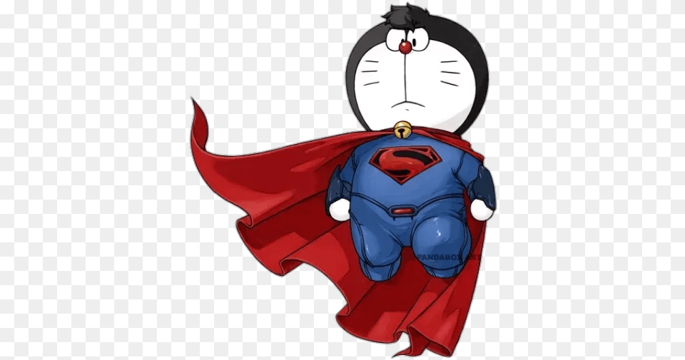 Doraemon Superhroes Whatsapp Stickers Stickers Cloud Doraemon Hero, Cape, Clothing, Book, Comics Free Png