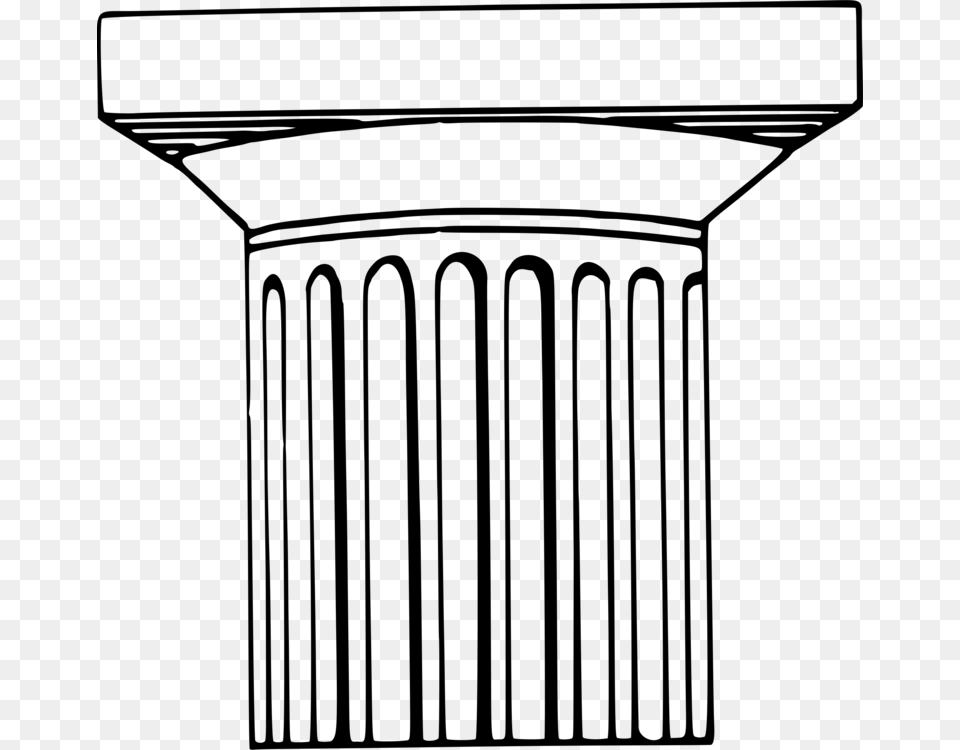 Doric Order Ionic Order Classical Order Architecture Column, Gray Free Transparent Png