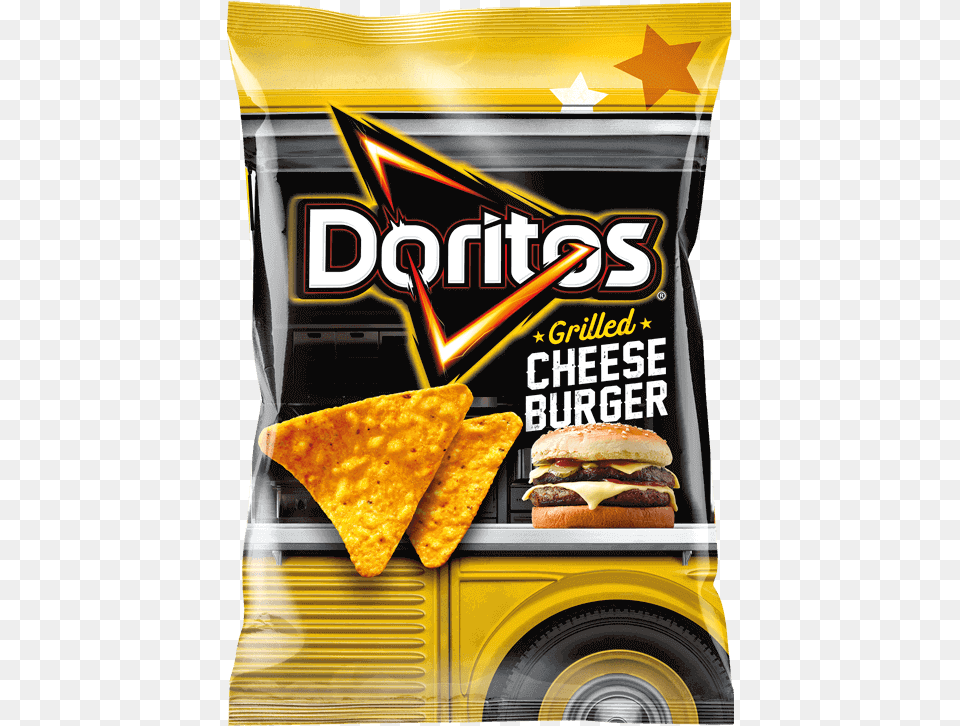 Doritos Cheese Burger, Advertisement, Food, Sandwich, Snack Png Image