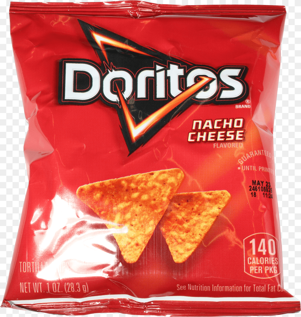 Doritos Nacho Cheese Tortilla Chips, Bread, Food, Cracker, Snack Free Png Download