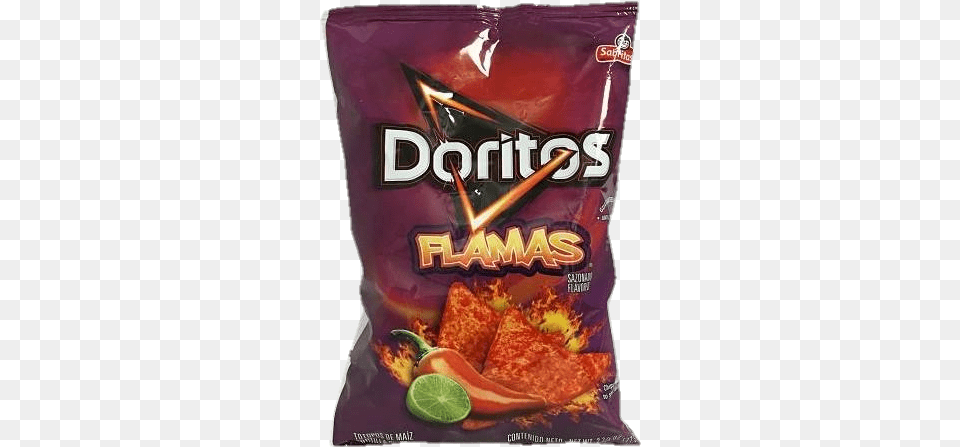 Doritos Spicy Flamas Flames Hot Chips Food Snacks, Snack, Ketchup Png Image
