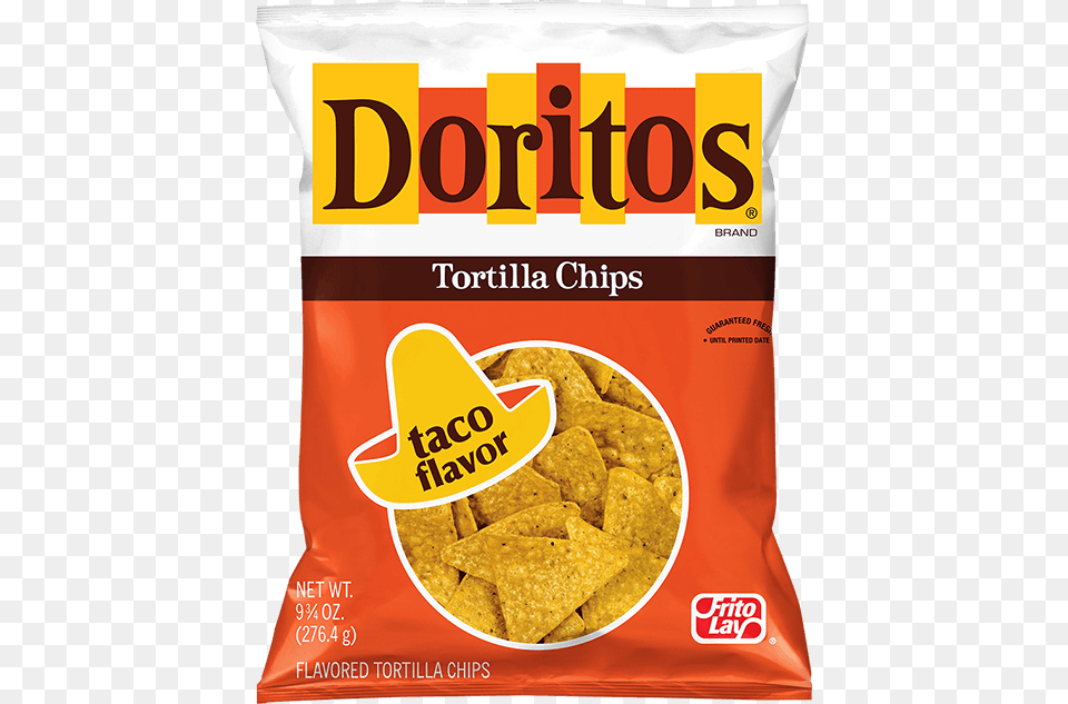 Doritos Taco Flavored Tortilla Chips Taco Doritos, Food, Snack, Bread Png