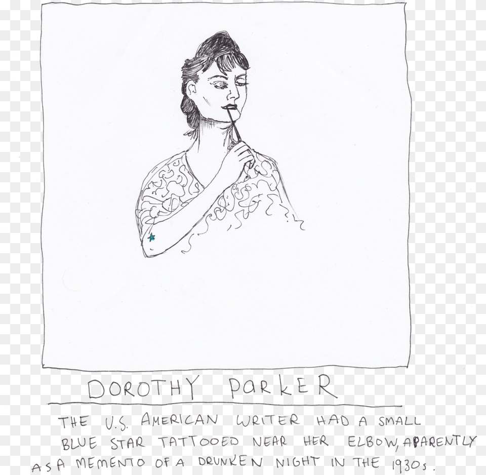Dorothy Parker Transparent Bck Sketch, Adult, Person, Art, Man Png Image