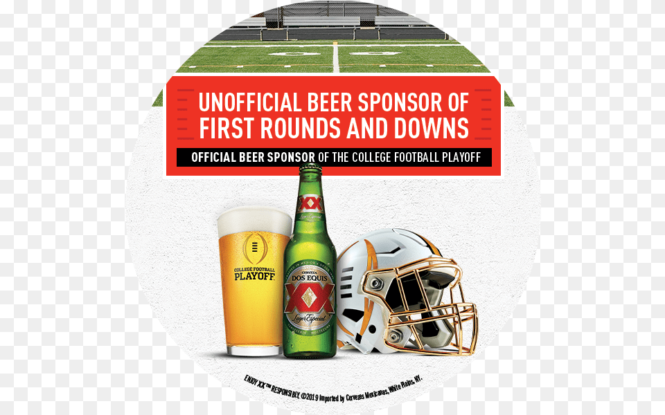 Dos Equis College Football U2014 Allison Babin Football Helmet, Alcohol, Beer, Beverage, Bottle Free Png Download