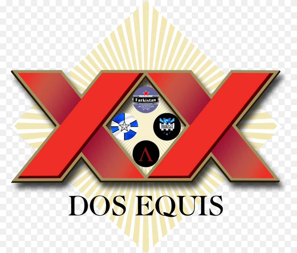 Dos Equis Flag V2 Dos Equis Logo, Badge, Symbol, Emblem Png Image