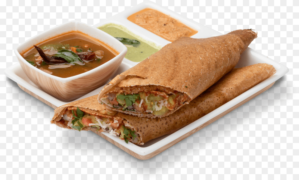 Dosa, Food, Lunch, Meal, Sandwich Wrap Free Png Download
