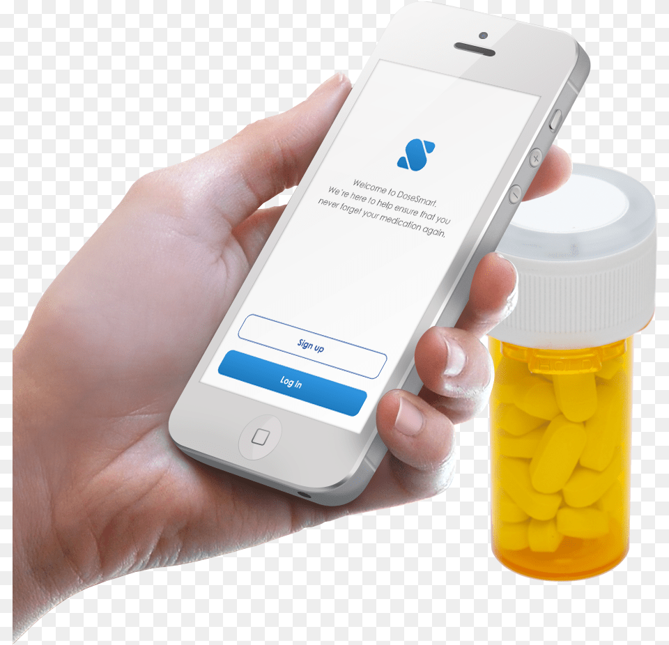 Dosesmart Medication Reminder App With Smart Bottle Bluetooth Charger For Mobile, Electronics, Mobile Phone, Phone, Pill Png Image