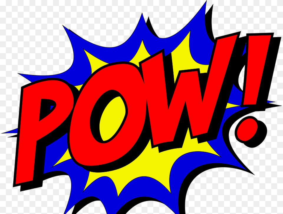 Dot Clipart Comic Book Pow, Logo, Light Png Image