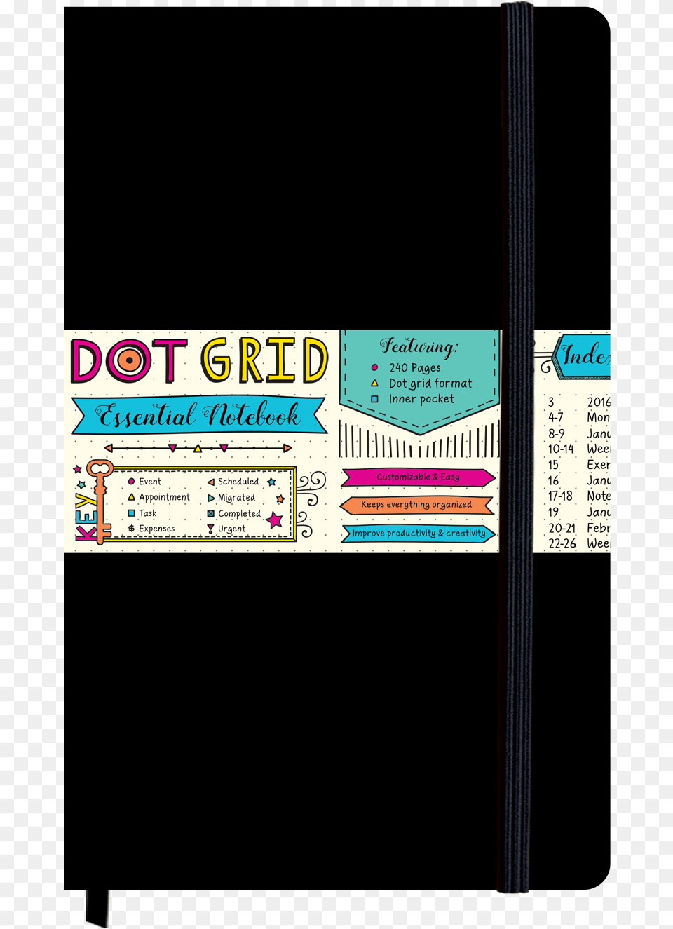 Dot Grid Essential Notebook, Paper, Page, Text Png Image