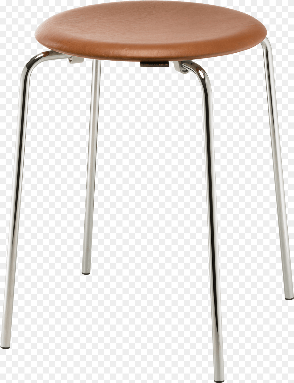 Dot Stool In Walnut Leather Designed For Objects By Fritz Hansen Jacobsen Dot Stool Chrome By Arne Jacobsen, Bar Stool, Furniture Free Png Download