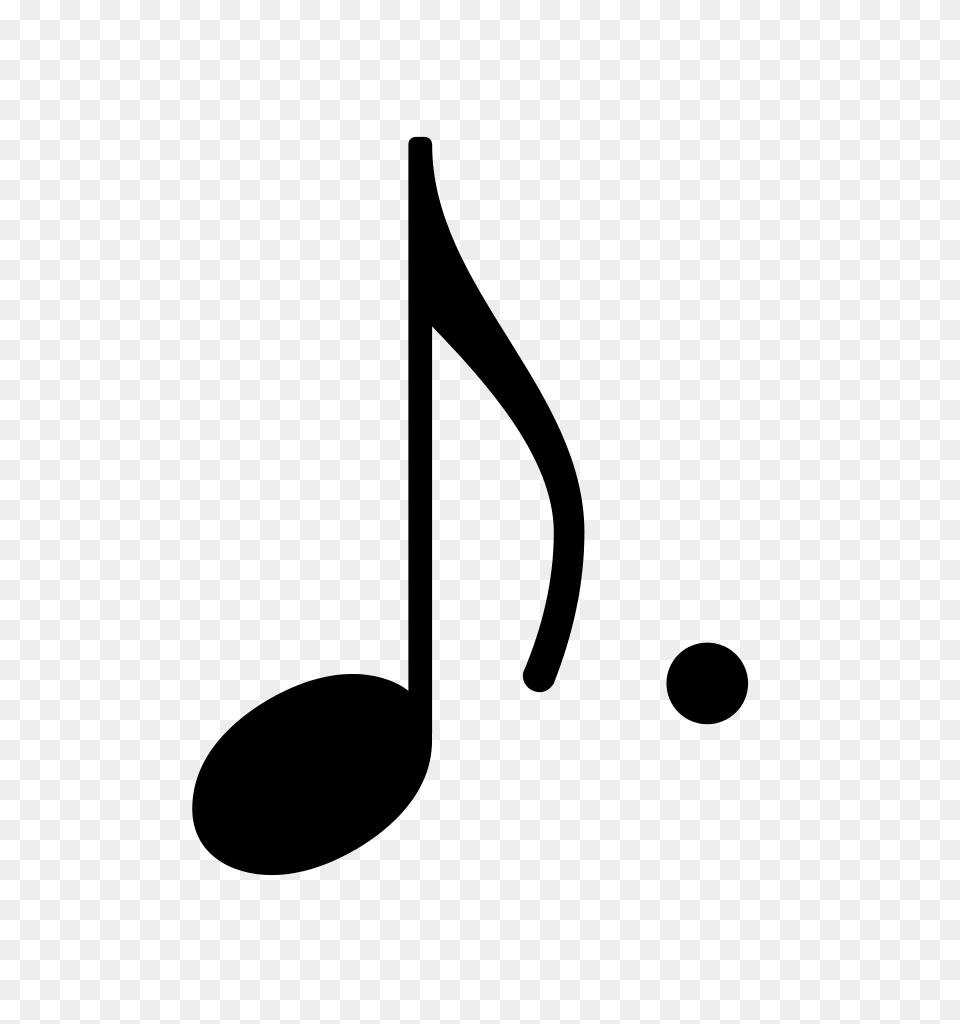 Dotted Eighth Note Stem Up, Gray Free Transparent Png